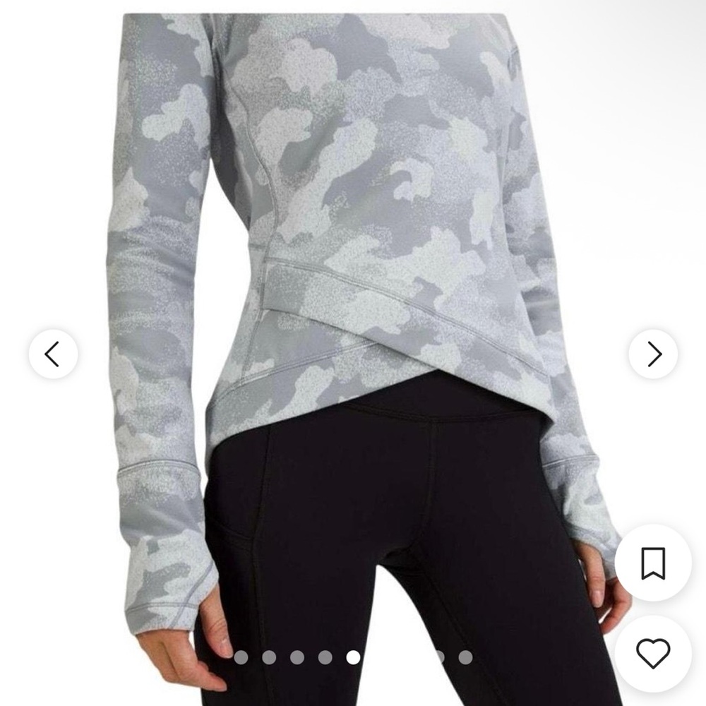 Lululemon Sweatshirt Camo with Thumbholes and Zipper Pocket! Size 12! - Picture 3 of 14